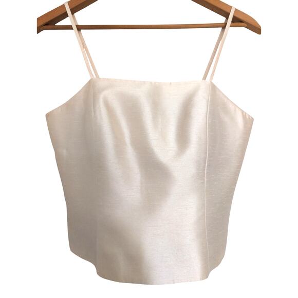 Terani Couture Satin Corset Crop Top‎ 12 Faux Silk Coquette Fairy Y2K Occasion - Picture 1 of 5